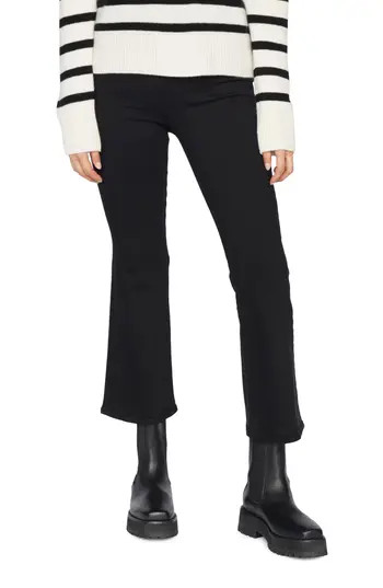 FRAME Jet Set Crop Mini Bootcut Pull-On Jeans in Sheen Noir at Nordstrom Rack, Size 2 | Nordstrom Rack
