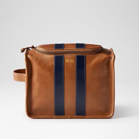 Varsity Leather Toiletry Bag | Mark and Graham