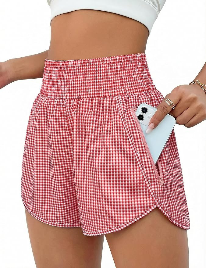 BMJL Women's Athletic Shorts High Waisted Running Short Pocket 2.5" Sporty Shorts Gym Workout Sho... | Amazon (US)