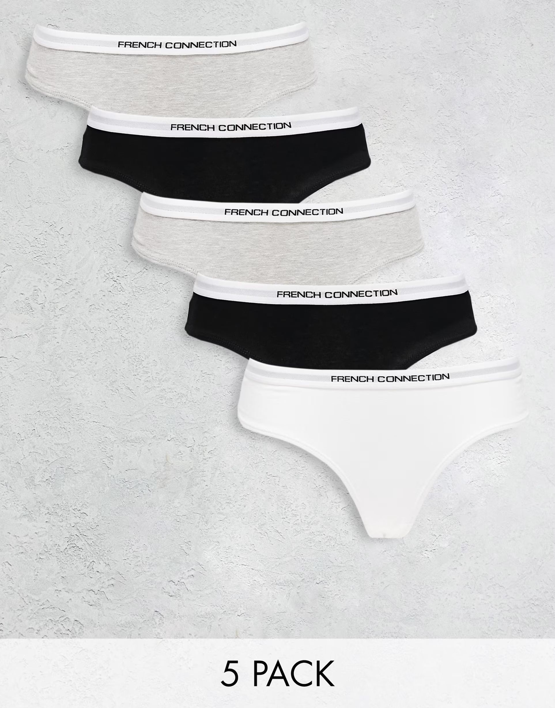 French Connection 5 pack thongs in white | ASOS (Global)