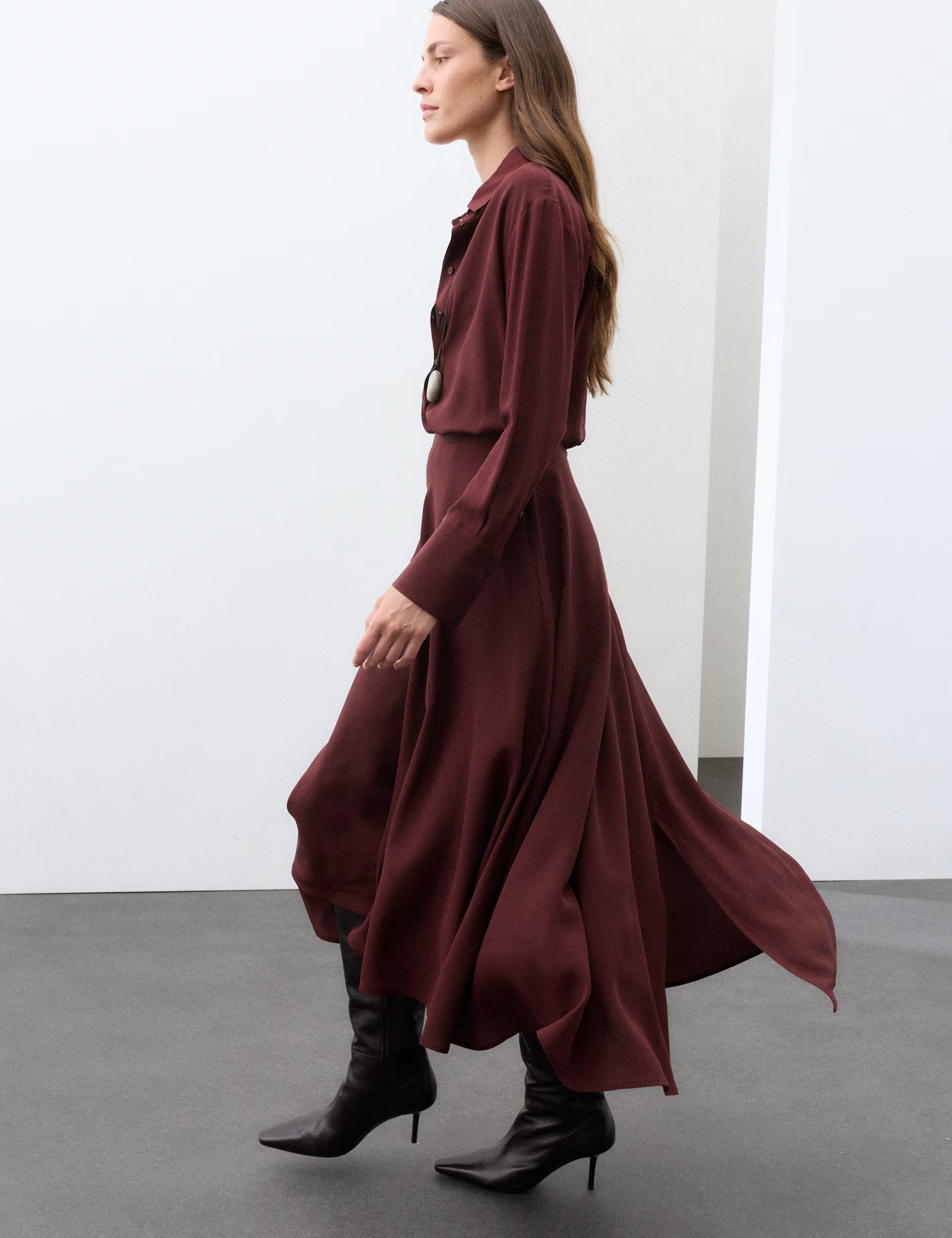 Pure Silk Midaxi Asymmetric Skirt | Marks & Spencer (UK)