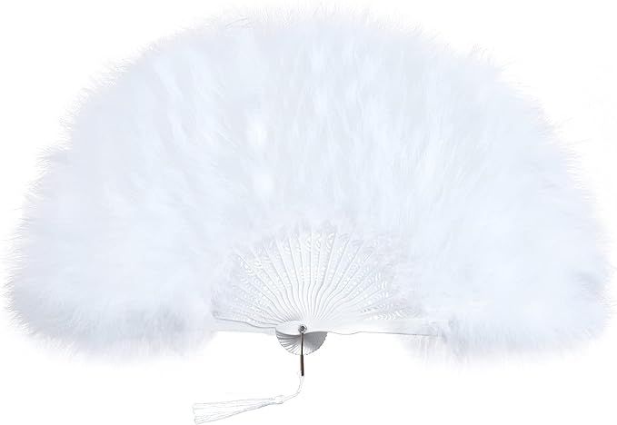BABEYOND Roaring 20s Vintage Style Folding Handheld Flapper Marabou Feather Hand Fan for Costume ... | Amazon (US)