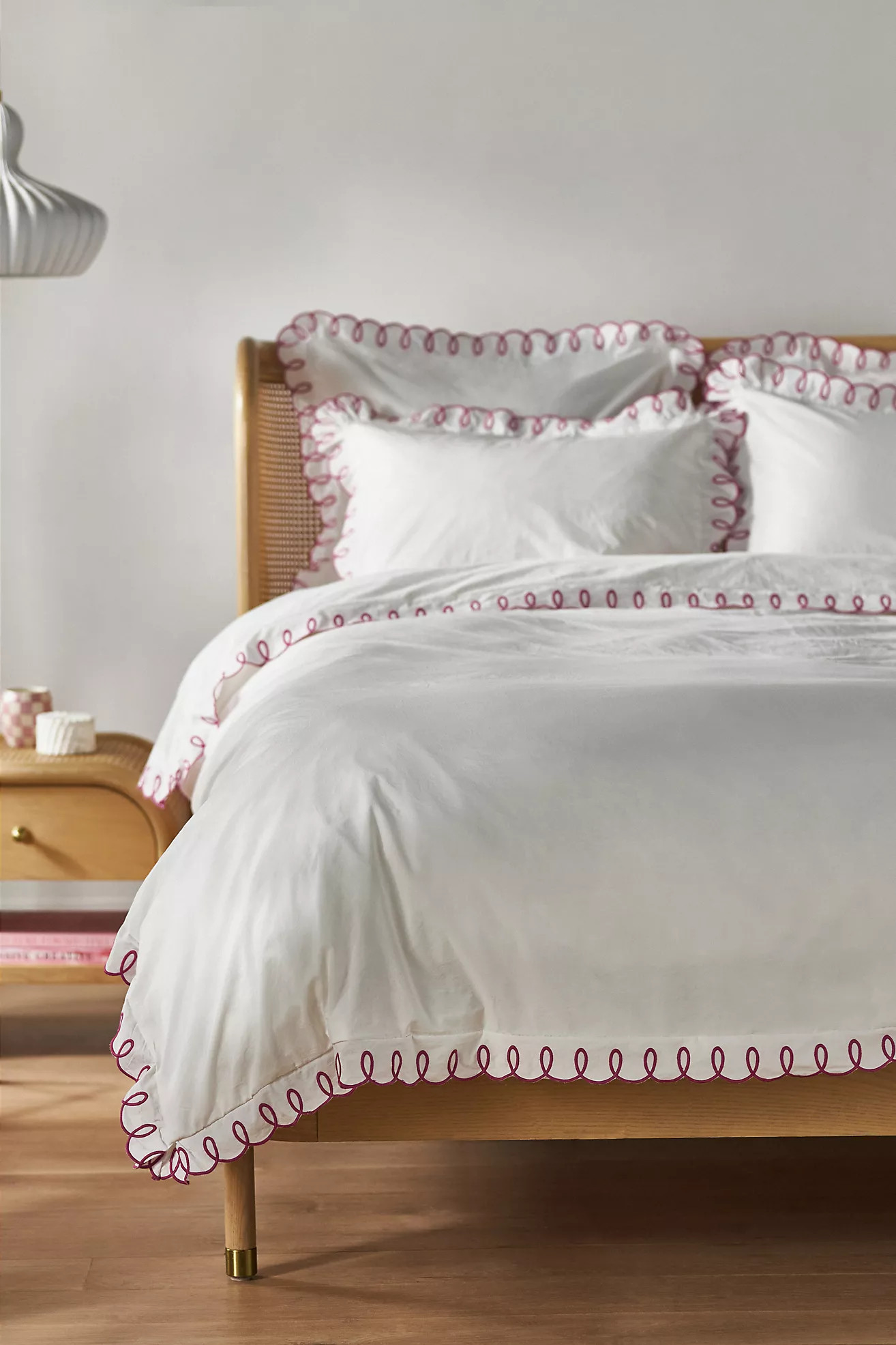 Maeve by Anthropologie Organic Cotton Looped Embroidered Duvet Cover | Anthropologie (US)