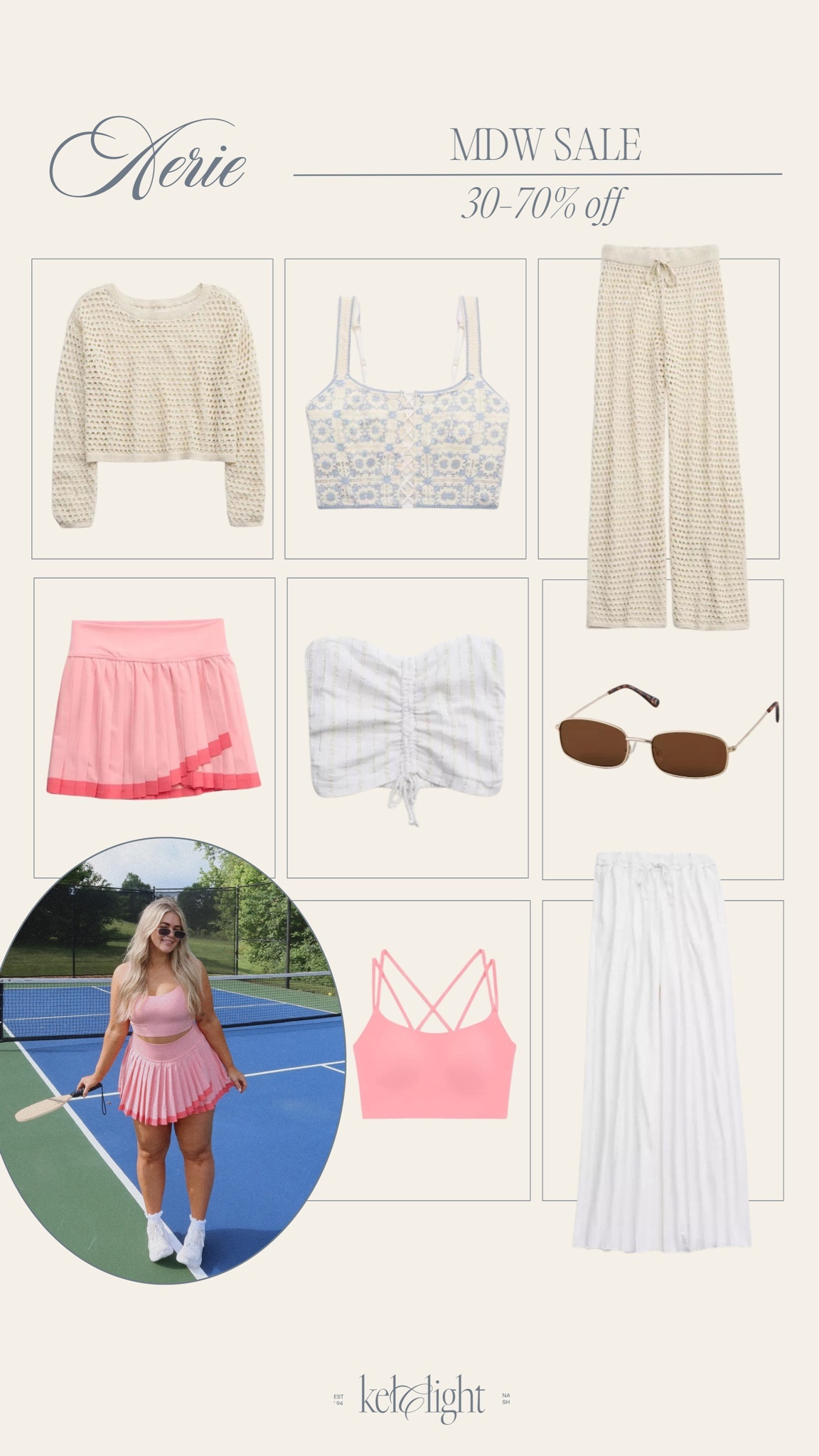 Aerie sale🩷 This tennis set I wore is still in stock and linked a bunch of my other faves #sale #aerie #tennisskirt 

#LTKstyletip #LTKsalealert #LTKfindsunder50