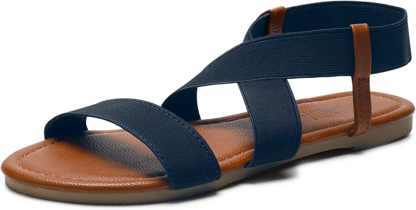 SANDALUP Women's Elastic Flat Sandals | Amazon (US)