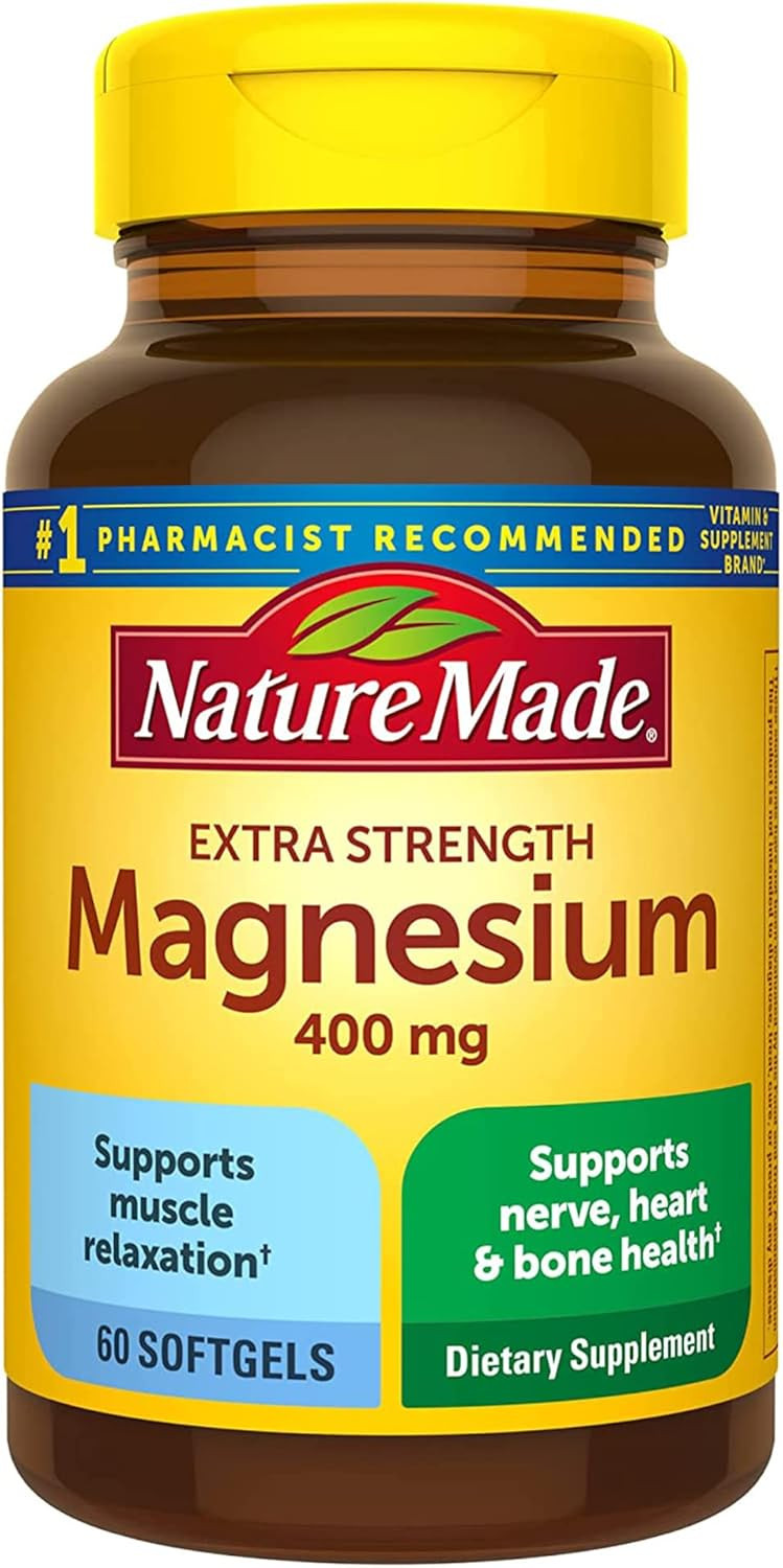 Nature Made Extra Strength Magnesium Oxide 400 mg, Dietary Supplement for Muscle, Nerve, Bone and... | Amazon (US)