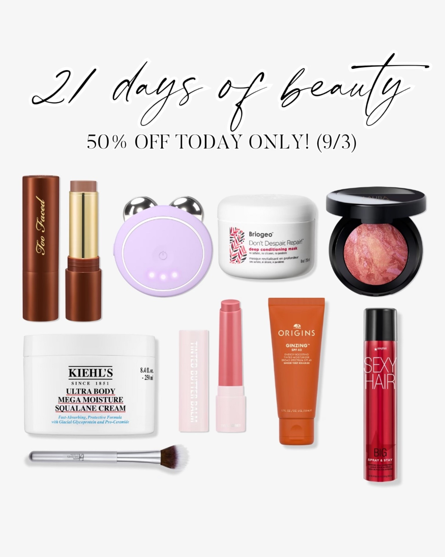 Ulta 21 days of beauty - these products are 50% off today only! 9/3/25

#LTKBeauty #LTKSaleAlert