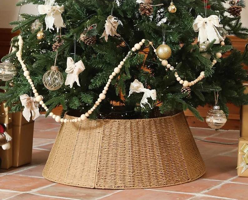 Tree Collar Basket Skirt Christmas Decoration 27 Inch Woven - Etsy | Etsy (US)