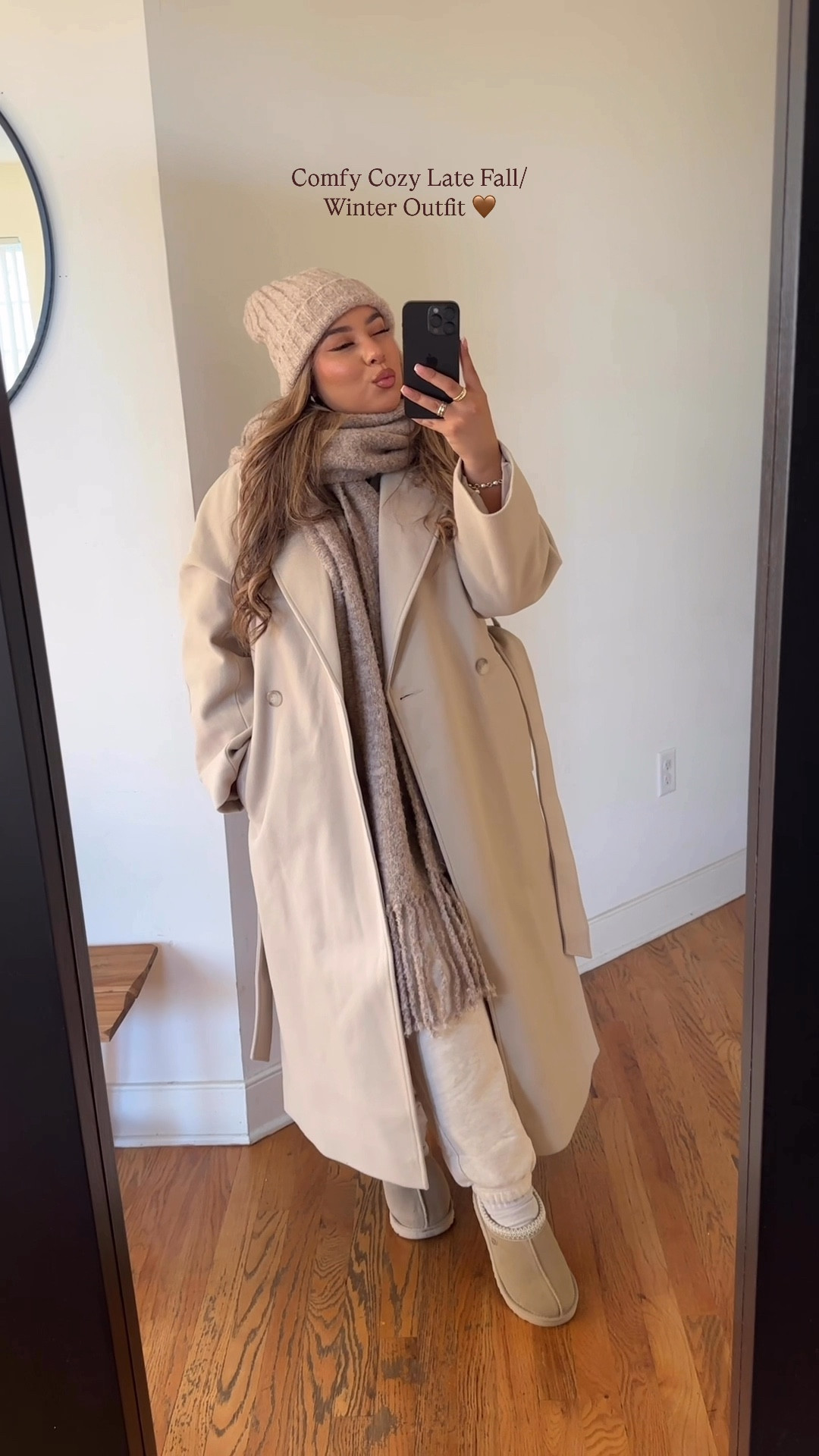 A comfy cozy outfit🤎

Flannel: M
Sweats: M 
Scarf is from Nakd brand (not on here - linked similar options) 
Coat is from ASOS also linked a great option 

#LTKStyleTip #LTKSeasonal #LTKHoliday