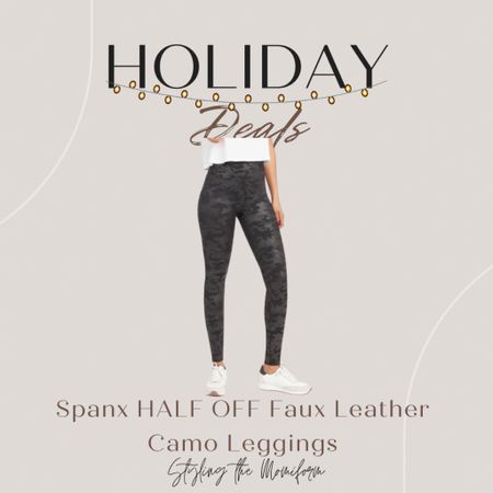 Spanx half off faux leather leggings! Camo style!

#LTKtravel #LTKHoliday #LTKsalealert