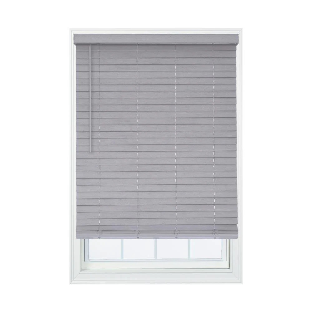 allen + roth 2-in Slat Width 59-in x 72-in Cordless Gray Faux wood Room darkening Horizontal blinds one_size | DFWDB6072-59 | Lowe's