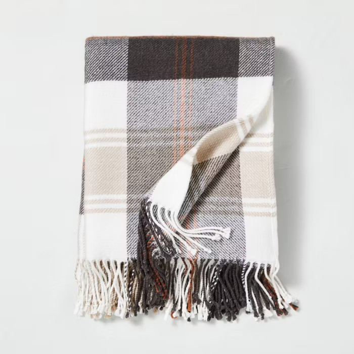 Outdoor Fall Tartan Plaid Fringe Throw Blanket - Hearth & Hand™ with Magnolia | Target