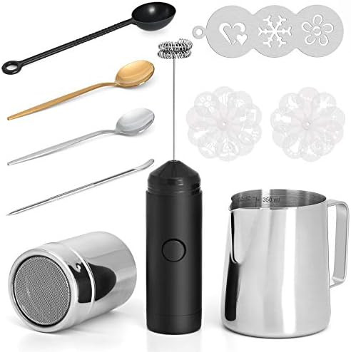 Amazon.com: Milk Frother Handheld Latte Art Tools Set - Coffee Frother Electric Handheld, Milk Fr... | Amazon (US)