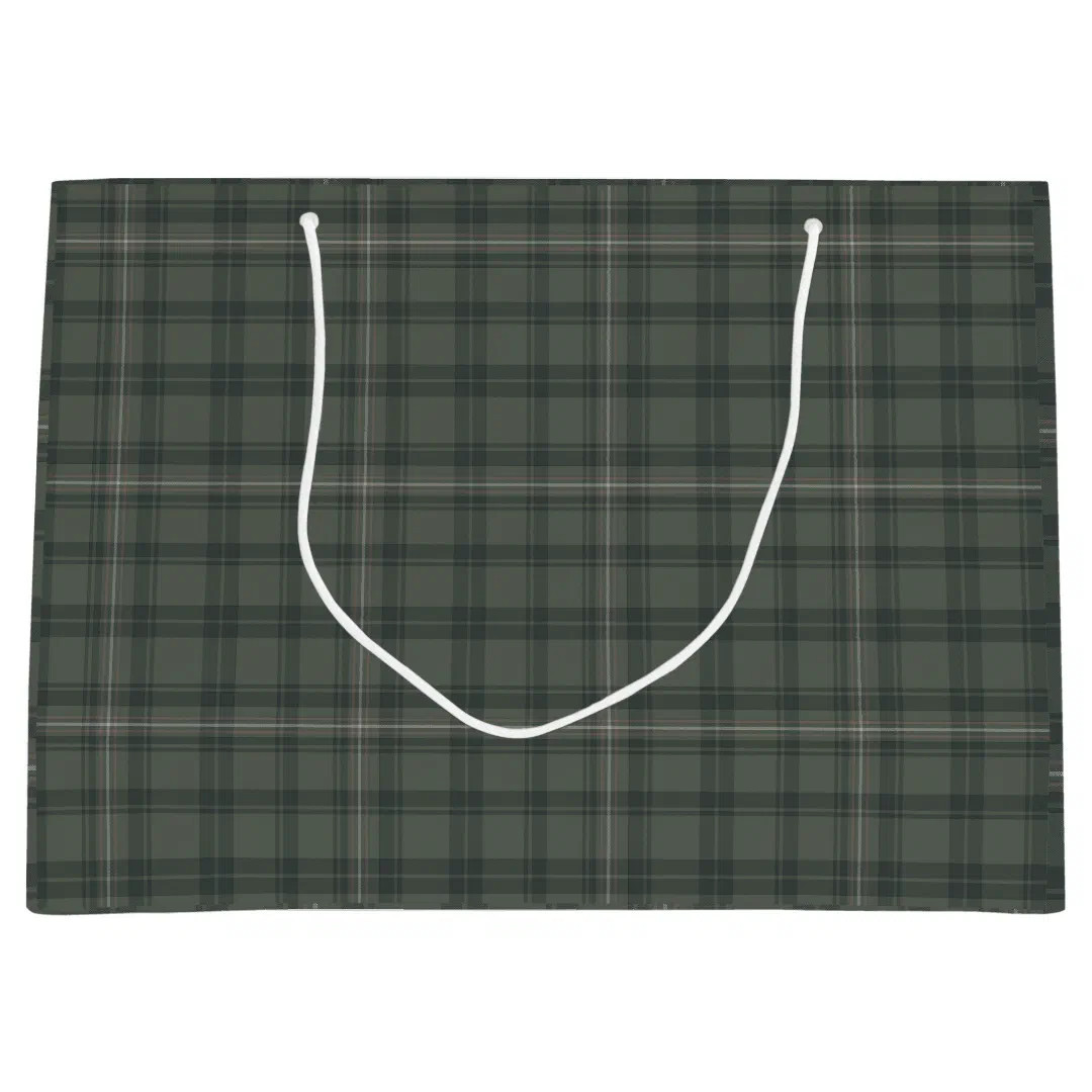Sage Olive Green Plaid | Modern Rustic Holiday Large Gift Bag | Zazzle | Zazzle