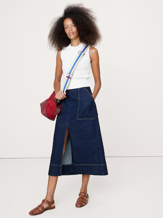 Denim Midi Skirt | Banana Republic (US)