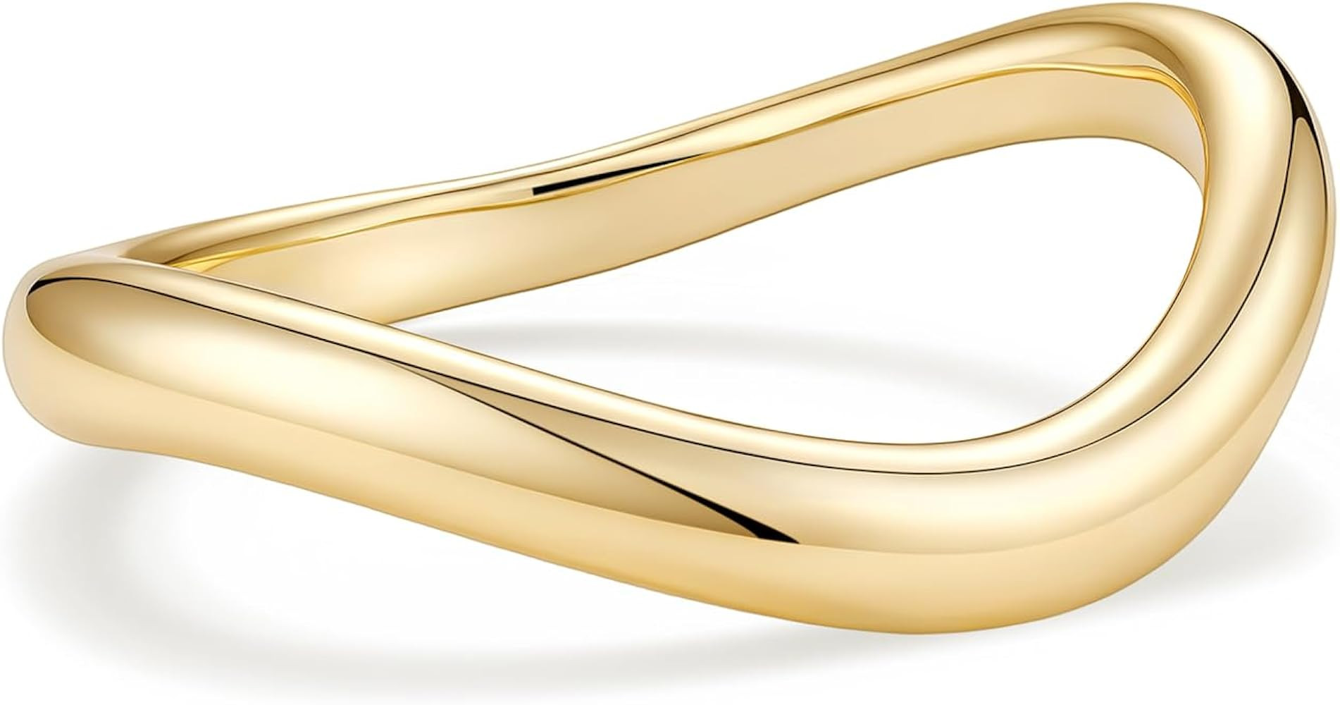 Mameloly Wavy Dome Stackable Rings for Women Dainty 14K Gold Plated Twisted Promise Rings for Her... | Amazon (US)