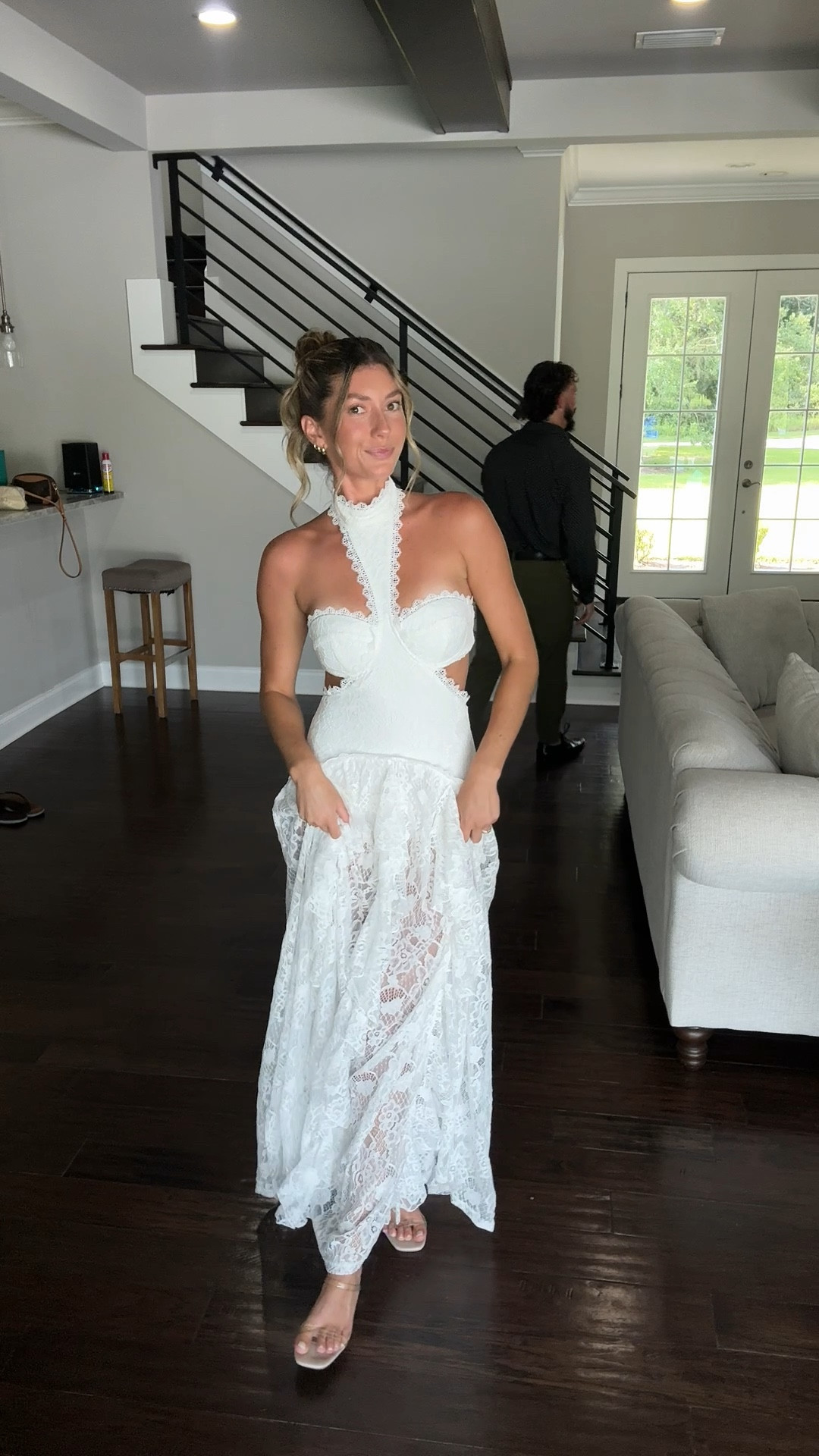 This dress is toooo good !! I am so obsessed ! Wore this for my rehearsal dinner the night before 🤍✨ wearing a size small ! 

#LTKSeasonal #LTKWedding #LTKU