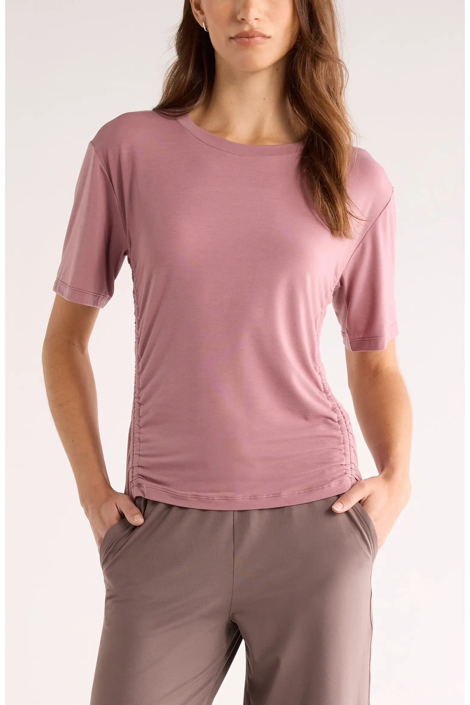 Breathe Ruched Performance T-Shirt (Women) | Nordstrom | Nordstrom