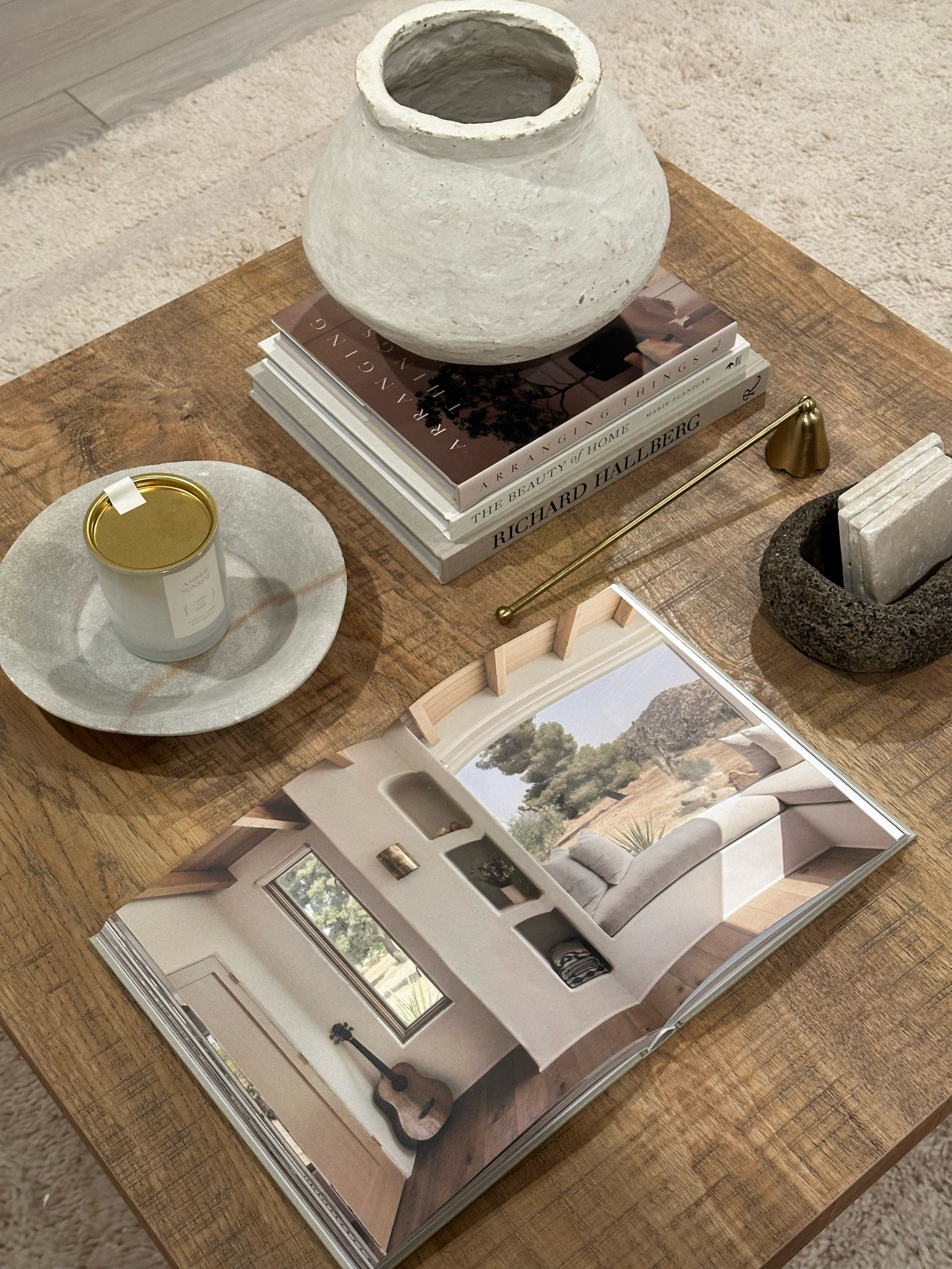 my coffee table & decor ⭐️ I bought my table
From Amazon but it’s been unavailable for months so I found the exact same one from wayfair! *coaster holder not linked is from hobby lobby in the vase section! 

#LTKHome