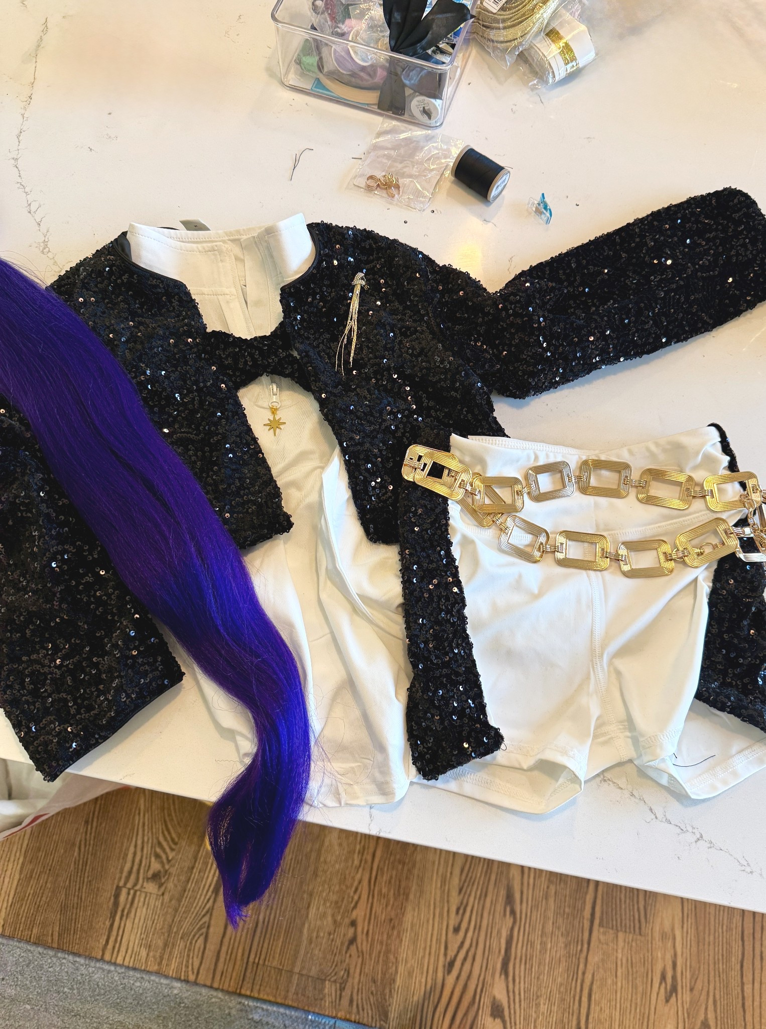 DIY Rumi costume in progress! K-pop demon hunters diy for Halloween costume 

#LTKKids #LTKHalloween