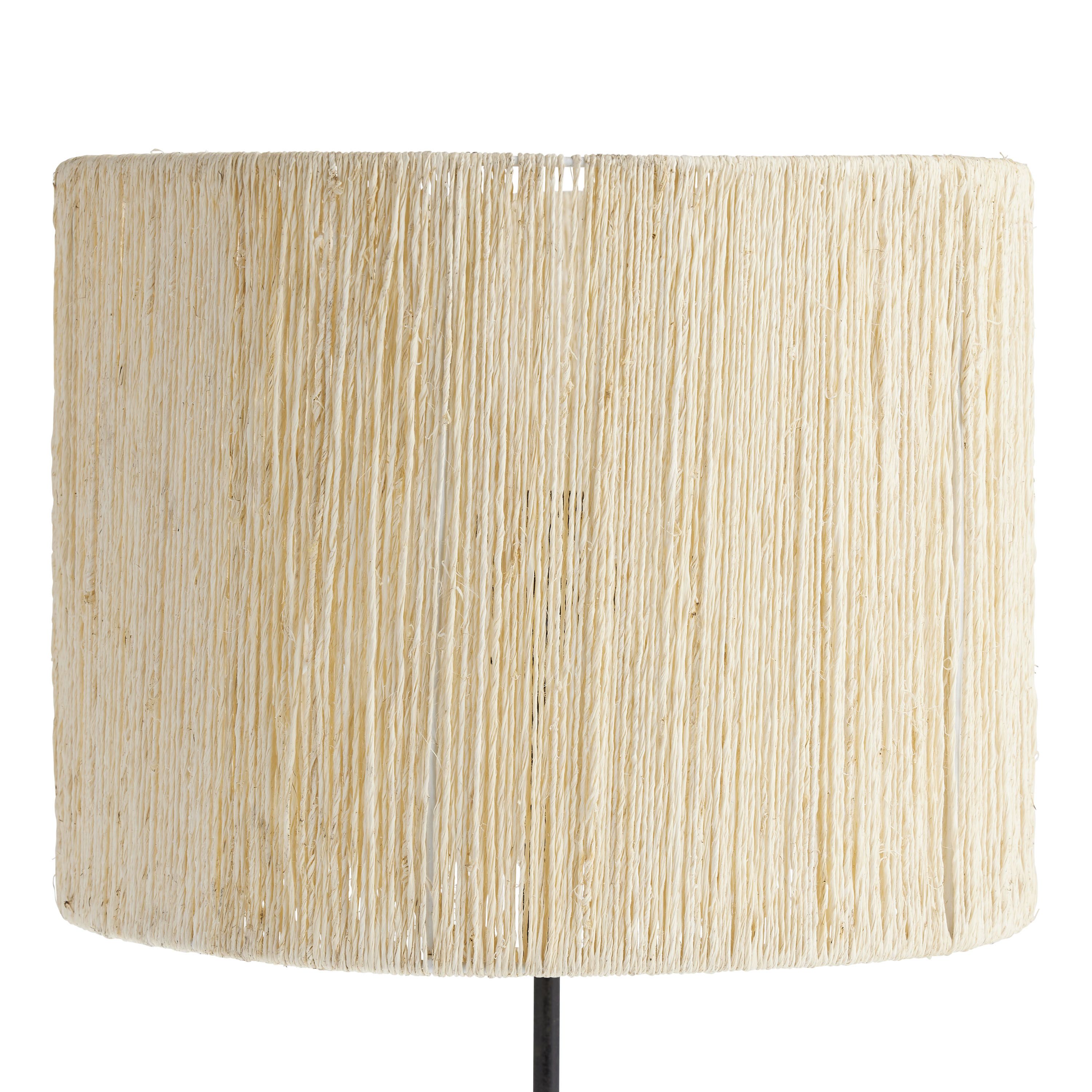 Bleached White Jute Basketweave Drum Table Lamp Shade | World Market