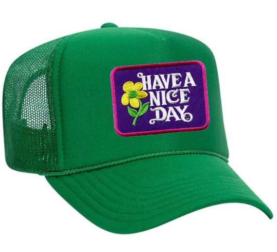 HAVE A NICE DAY  Embroidered Patch Trucker Hat multiple | Etsy | Etsy (US)