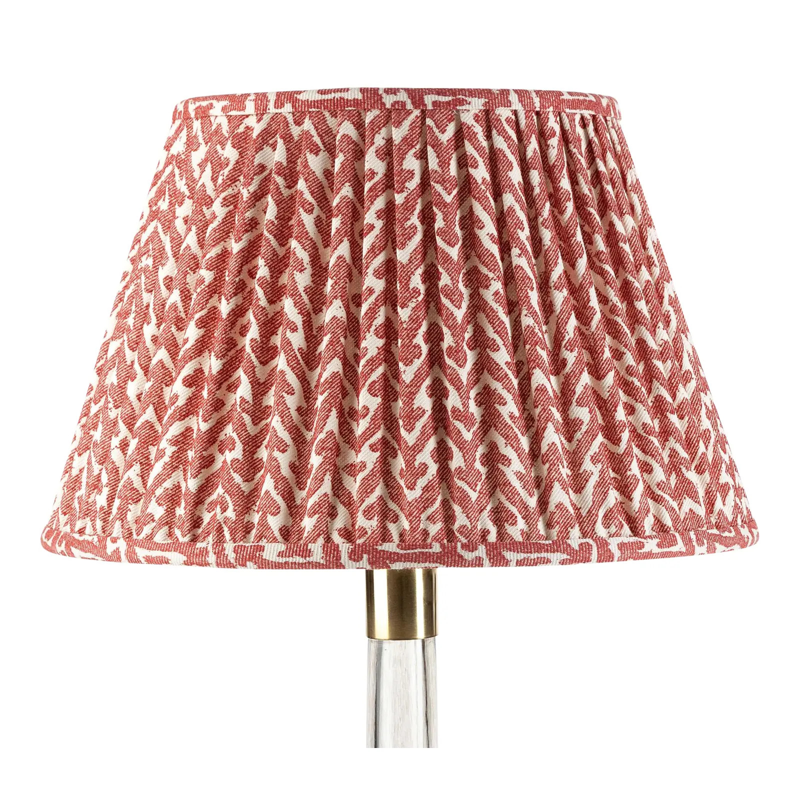 Fermoie Gathered Cotton Lampshade in Red Rabanna, 16 Inch | Chairish