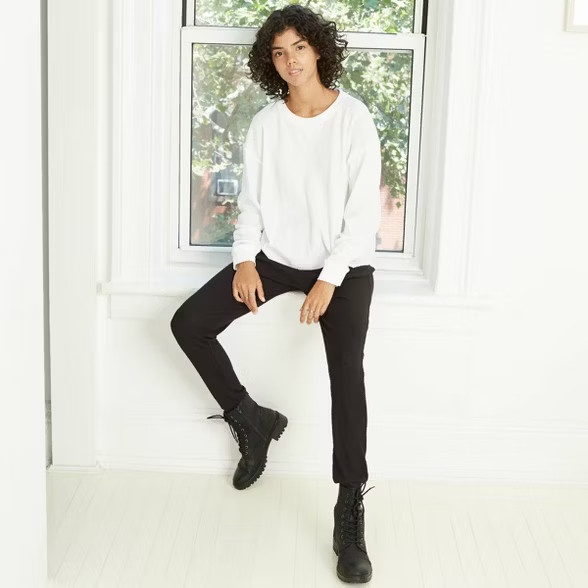 Women's Long Sleeve Boxy Waffle Knit T-Shirt - Wild Fable™ | Target