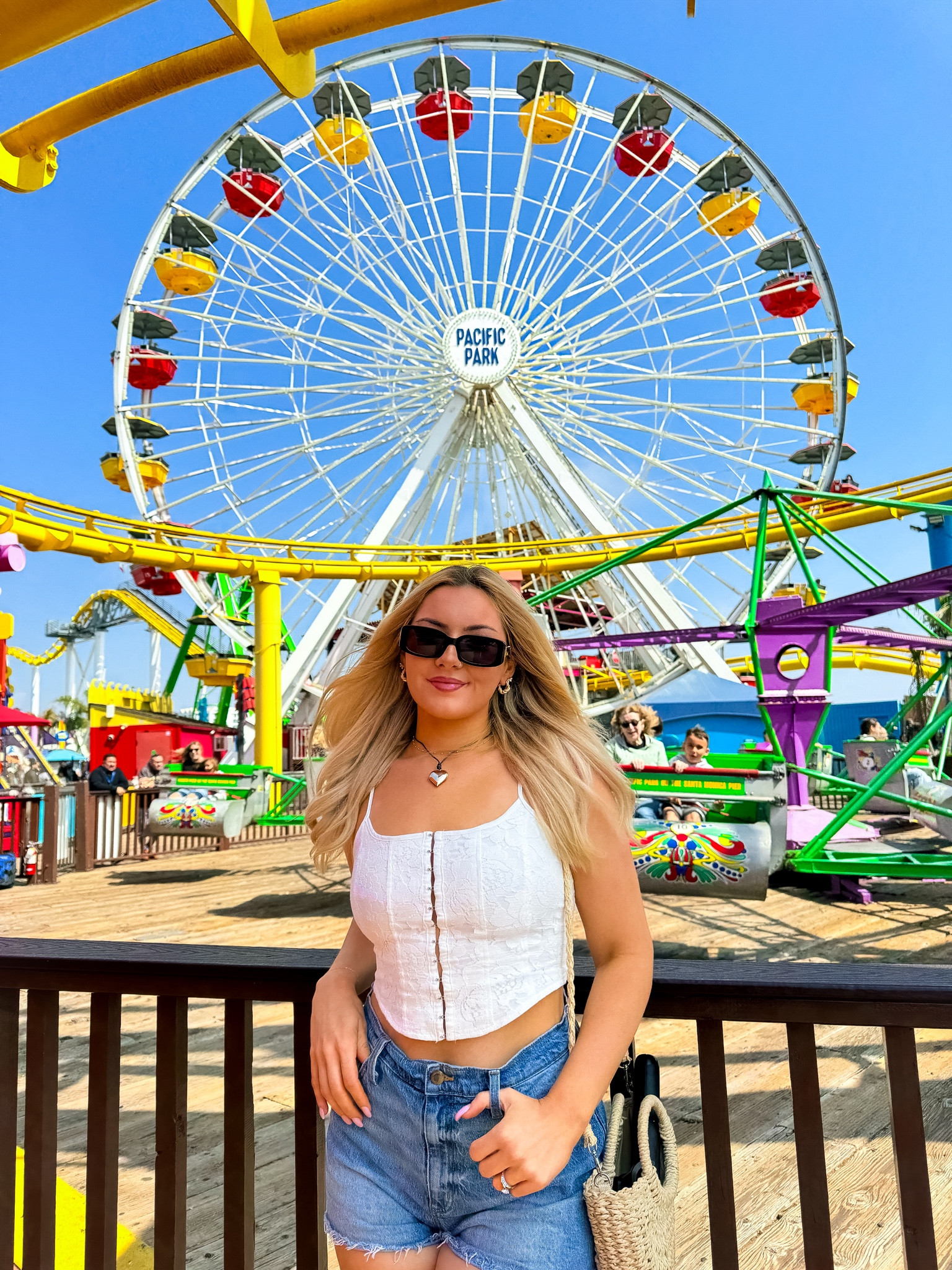 Affordable casual summer outfit ✨🫶🏻 The perfect lace tank top, jean shorts, sunglasses, earrings and necklace for summer & spring! 

#LTKFestival #LTKfindsunder50 #LTKstyletip