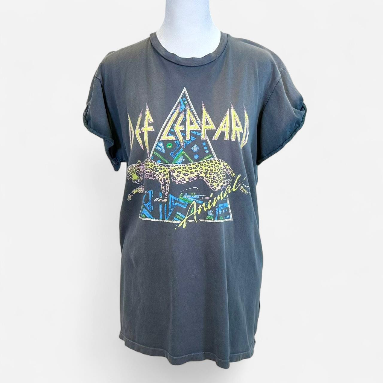 Free People Women's T-shirt - Black/Grey - M | Depop US