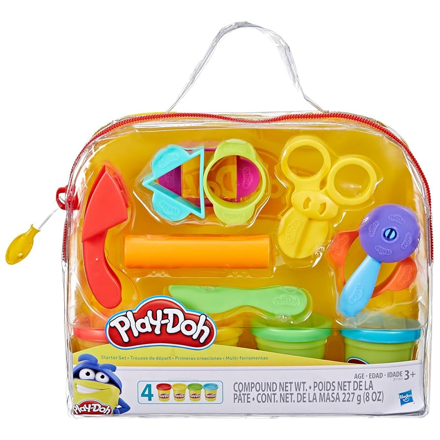 Play-Doh Starter Set 9-Piece Kit with Storage Tote & 4 Modeling Compound Cans, Arts and Crafts To... | Amazon (US)