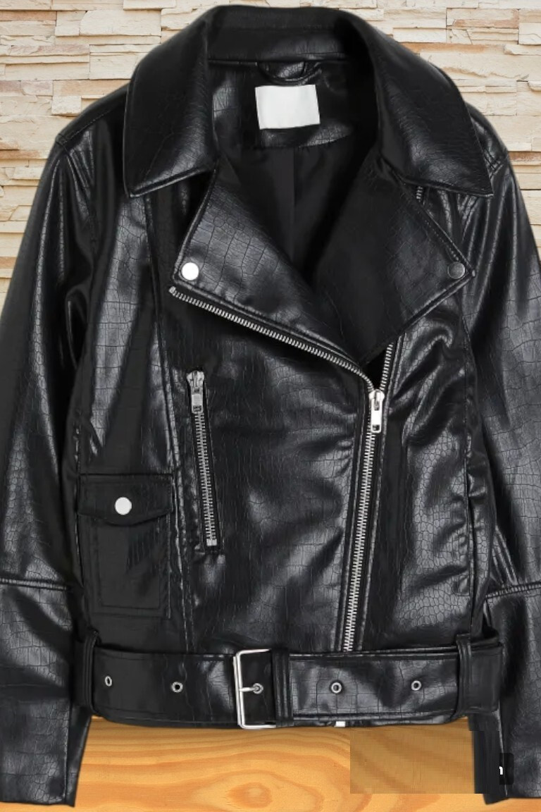 H&M Limited Edition Vegan Black Coated Crocodile Leather Biker Jacket sz XXL NEW | eBay | eBay US