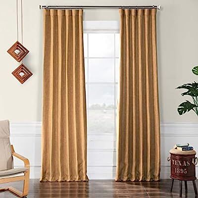 HPD Half Price Drapes BOCH-LN18519-96 Faux Linen Blackout Room Darkening Curtain (1 Panel), 50 X ... | Amazon (US)