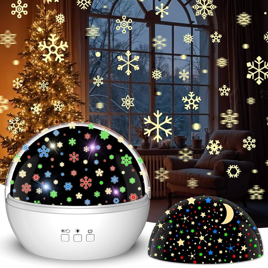 3 in 1 Christmas Star Projector Night Light for Kids - Snowflake Room Decor with Unicorn & Snowfa... | Amazon (US)
