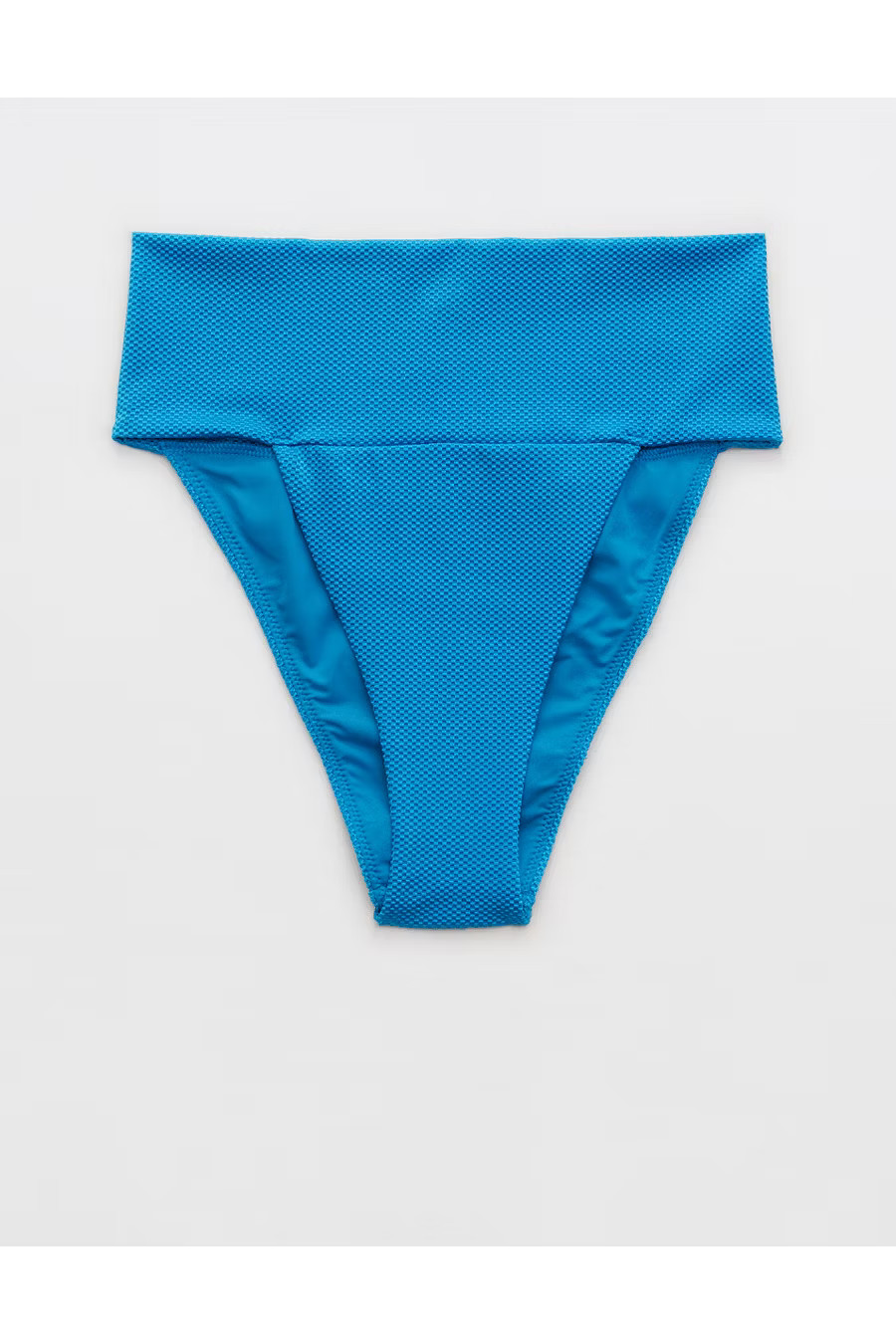Aerie Shine Pique Banded High Cut Cheeky Bikini Bottom | Aerie