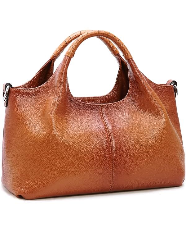 Iswee Genuine Leather Purses and Handbags for Women Shoulder Bag Top Handle Satchel Ladies Hobo C... | Amazon (US)