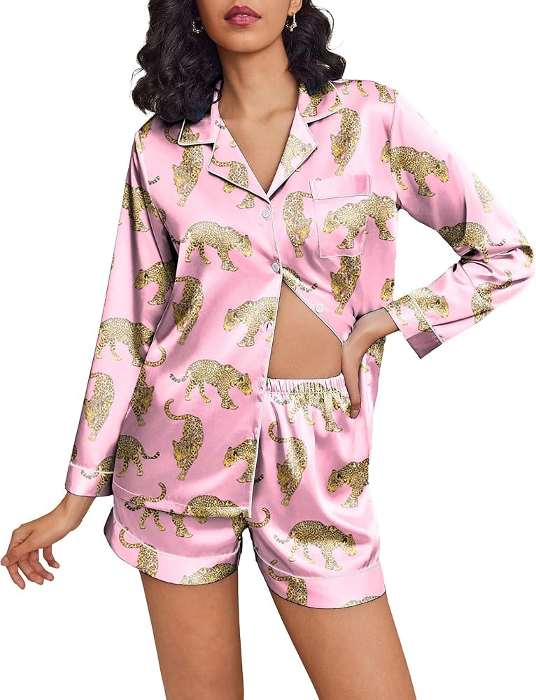 Ekouaer Satin Pajama Set Button Down Pj Set | Amazon (US)