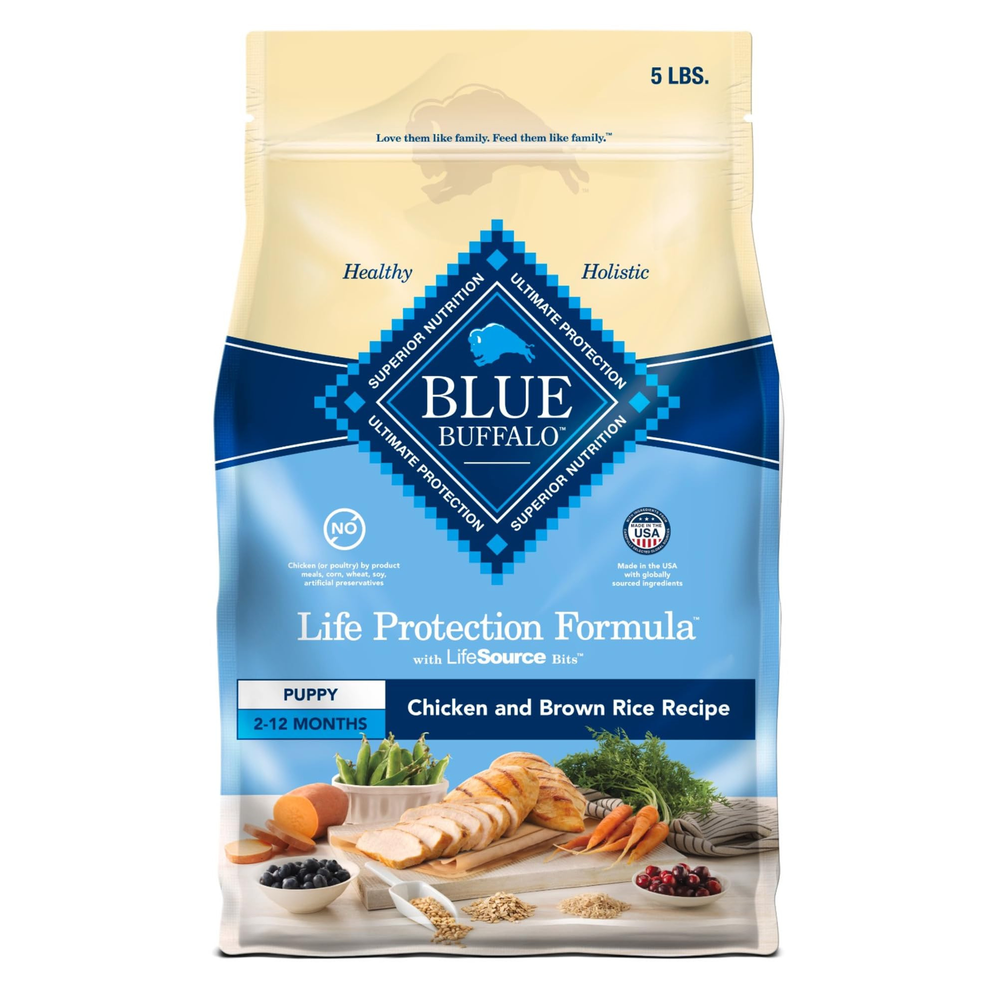 Blue Buffalo Life Protection Formula Puppy Dry Dog Food with DHA and ARA, Made with Natural Ingre... | Amazon (US)