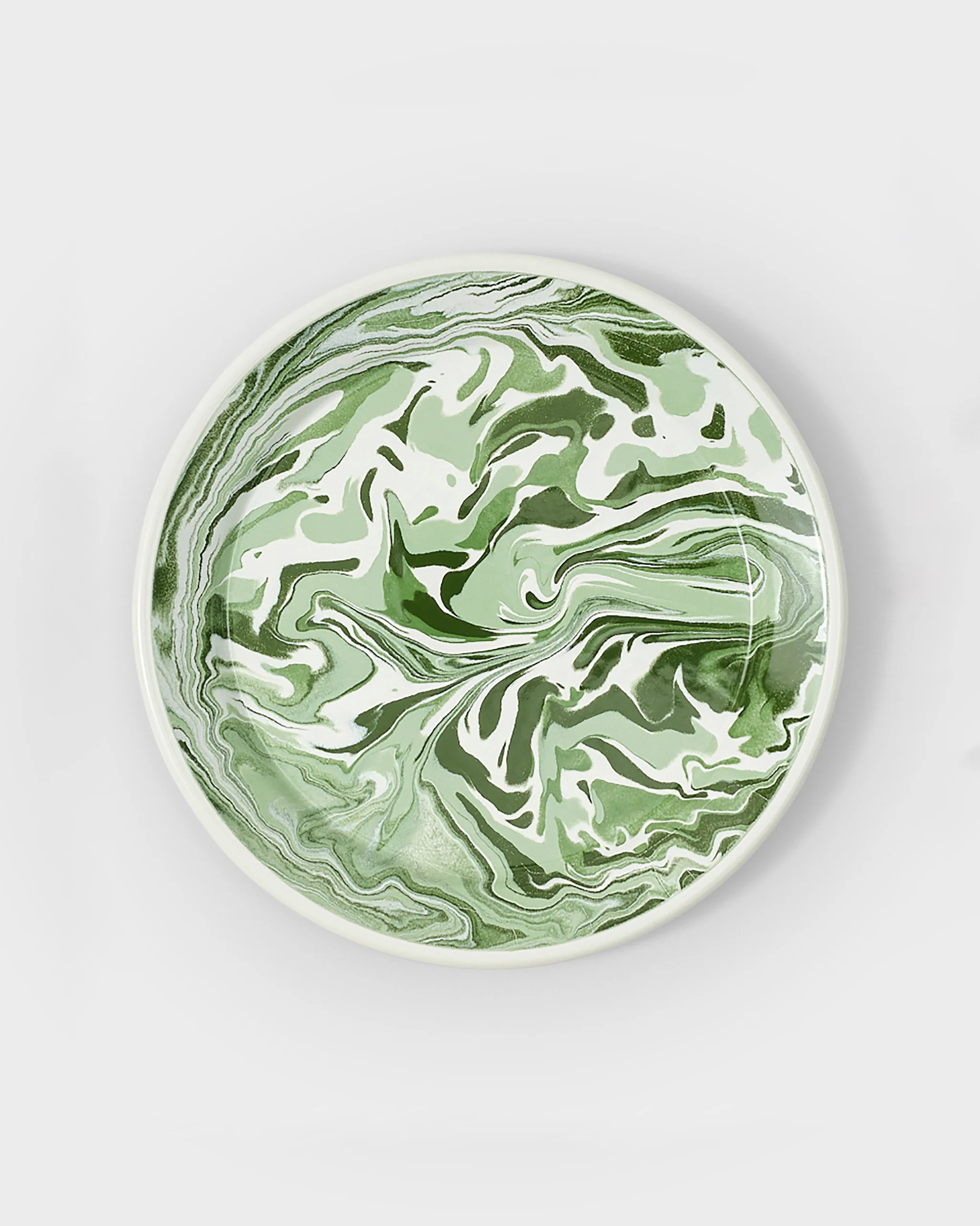 Marbled Enamel Dinner Plate, Green | Cabana Magazine