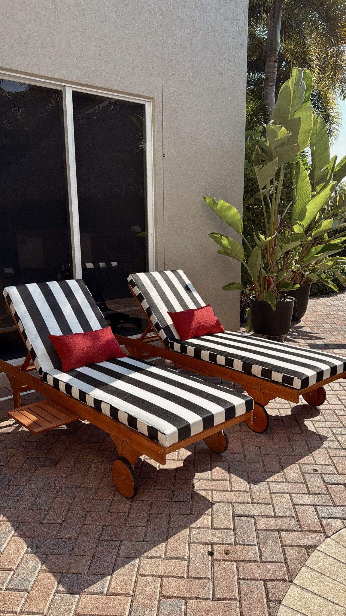 Loving our new chaise loungers, currently on sale! The cushions also come in blue & white, grey & white, and navy & white. #wayfair #amazon #outdoorfurniture #poollounger #bigoutdoorsale

#LTKSeasonal #LTKHome #LTKSaleAlert