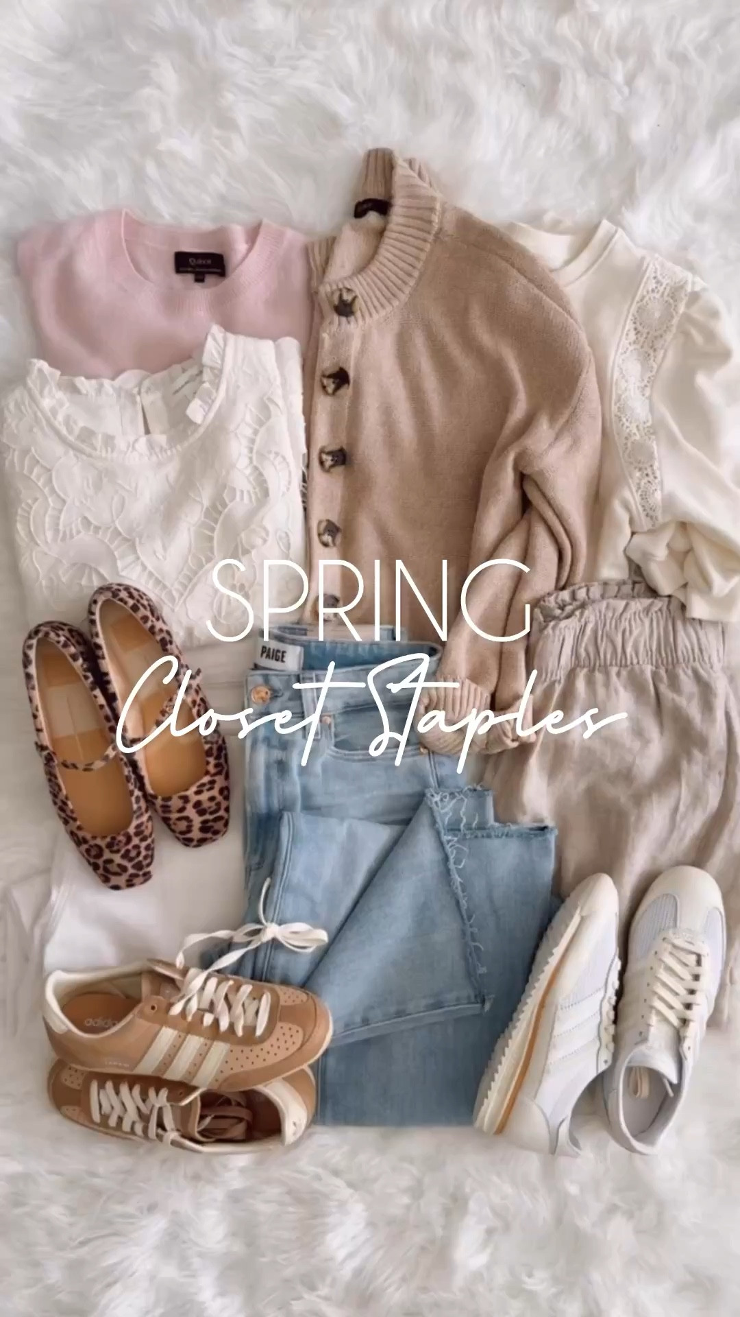 These are the pieces that carry my closet every spring. Easy layers, classic denim, a mix of neutral sneakers and flats.. all versatile enough to wear on repeat. Build your outfits around these and getting dressed gets a whole lot easier.

Sunsets and Stilettos spring wardrobe staples closet essentials for women over 40 neutral spring outfits capsule wardrobe Adidas sneakers light layers leopard flats Paige denim

#LTKmomlife #LTKgrwm #LTKOver40