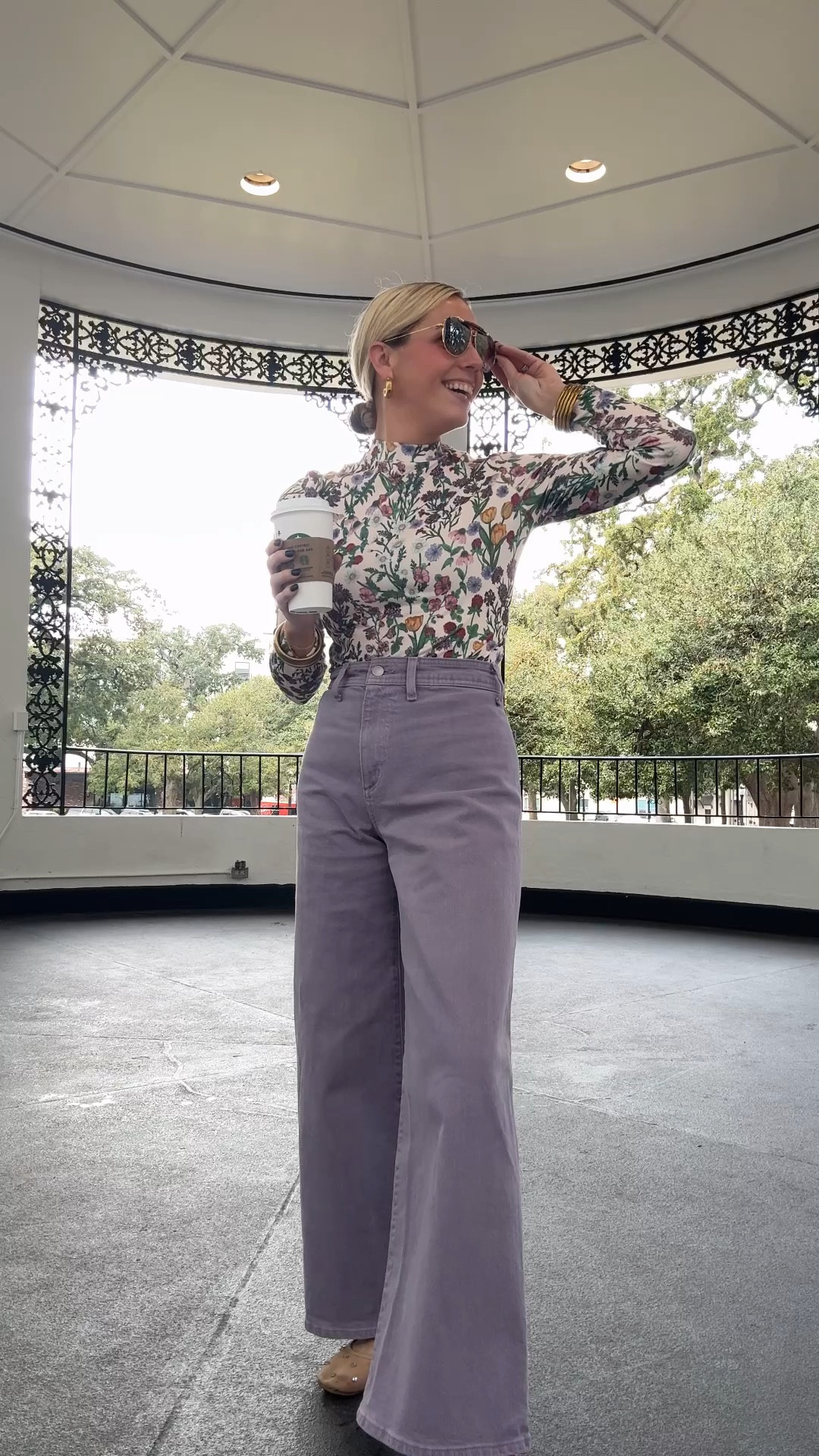 What I wore to the office! 
Top: Amazon, size small
Jeans: Target size up one! I’m in the 4
Flats: Target, TTS
Sunnies: Krewe

#LTKWatchNow #LTKWorkwear #LTKFindsUnder100