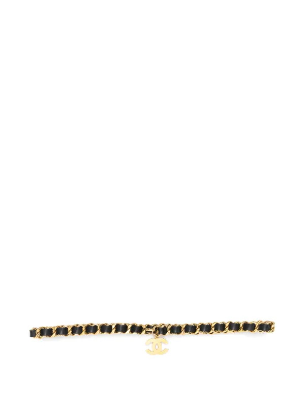 CHANEL Pre-Owned 1993s Interlockig CC Belt  | Black | FARFETCH | Farfetch Global