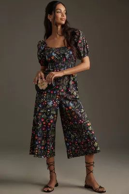 Hutch Puff-Sleeve Floral Jumpsuit | Anthropologie (US)