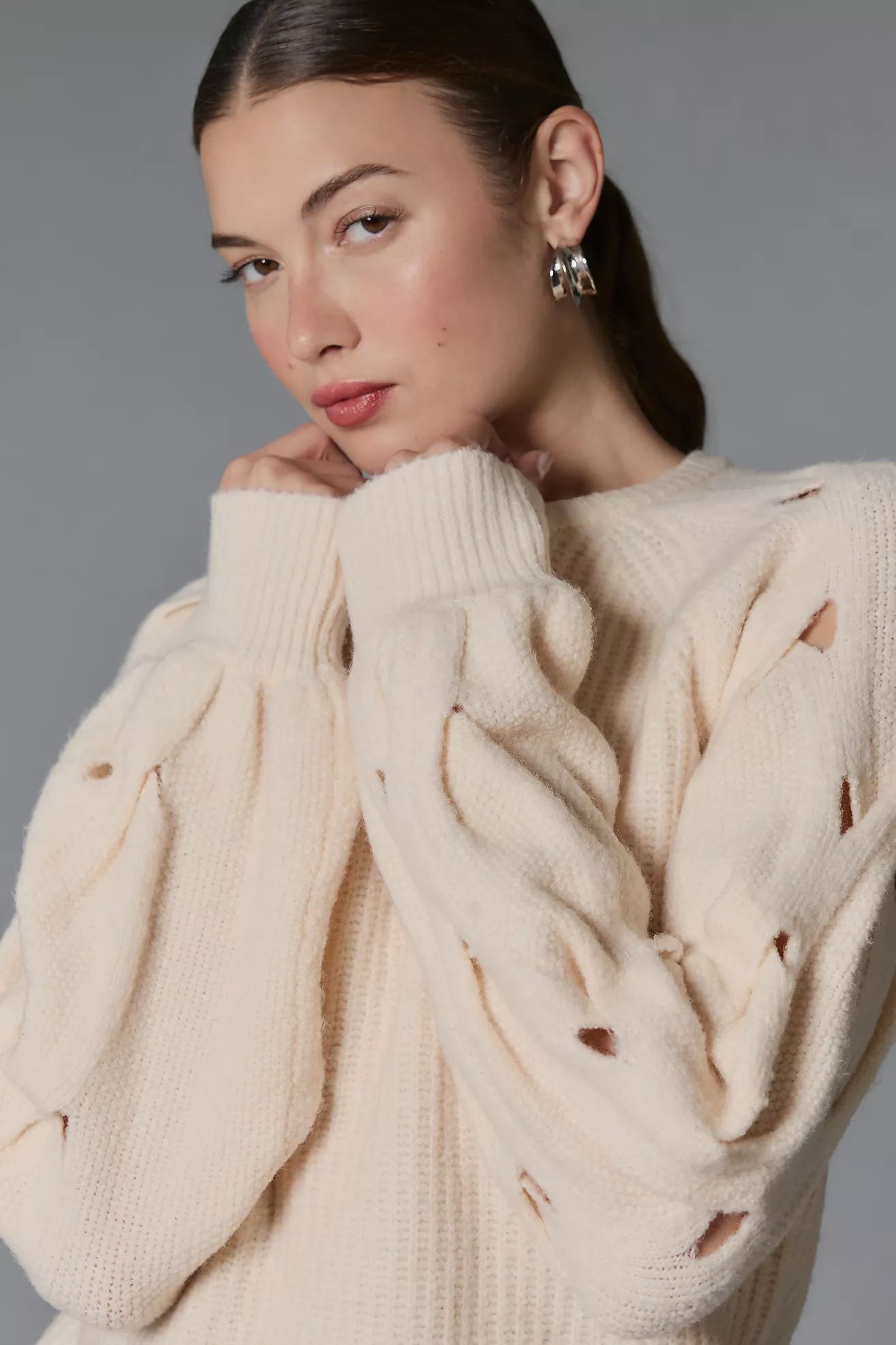 Caballero Cable-Sleeve Sweater | Anthropologie (US)
