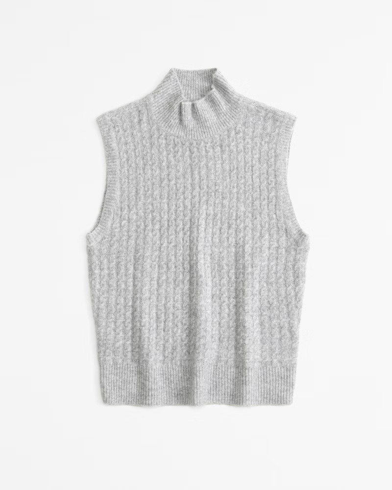 Women's Sleeveless Cable Mockneck Top | Women's Clearance | Abercrombie.com | Abercrombie & Fitch (US)