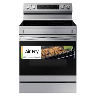 Samsung 6.3 cu. ft. Smart Wi-Fi Enabled Convection Electric Range with No Preheat AirFry in Stain... | The Home Depot