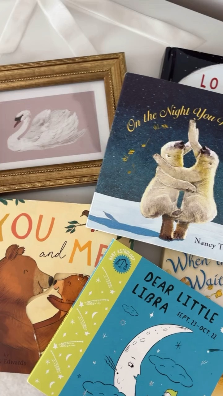Add these books to your next baby shower gift! 

I rounded up my favourite, sweet little board books that are loved by both Olivia and I. If you or someone you know is having a baby these books will certainly make a great addition to any gift — or instead of buying a card, buy a book and sign the back🥹💗 

Books:
I’ll Love You Till the Cows Come Home by Kathryn Cristaldi 
On the Night You Were Born by Nancy Tillman
You and Me by Nicola Edwards
We are Love by Patricia Hagerty 
While the World was Waiting for You by Gillian Shields
Dear Little Libra by Roxy Marj
She is Mama by Mackenzie Porter

All linked in my LTK💗