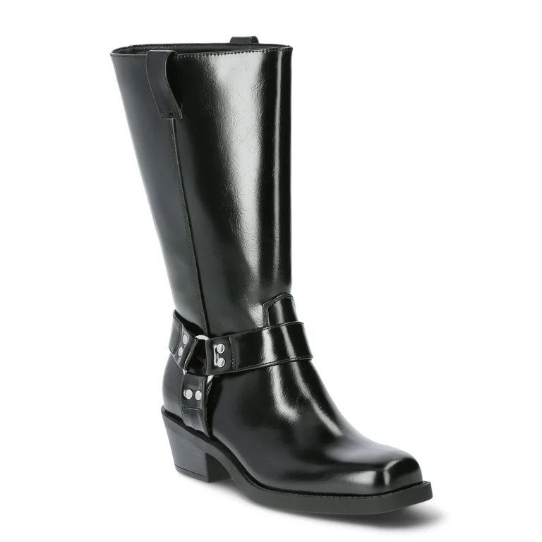 Time and Tru Women's Moto Hardware Boots, Sizes 6-11, Wide Width Available | Walmart (US)