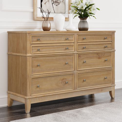 Hazel 6 Drawers Dresser Solid Wood | Walmart (US)